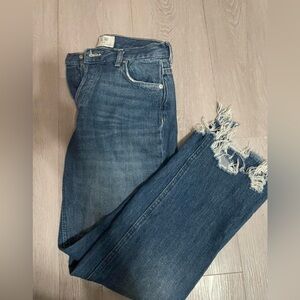 free people Blue Distressed Jeans womans  size 12/26